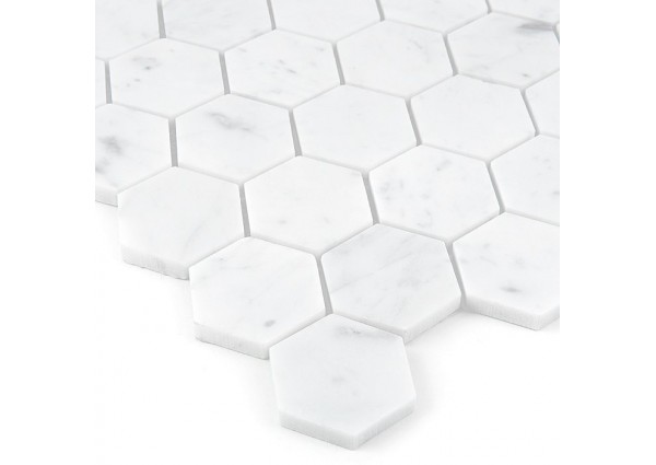 CARRARA WHITE HEXAGON 48