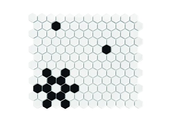 Mini Hexagon B&W Snow DUNIN – płytki gresowe – płytki i mozaiki DUNIN