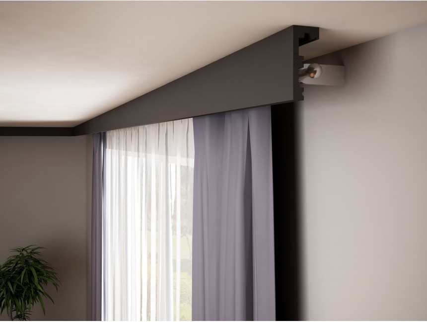 Czarna listwa karniszowa K10040B Krome