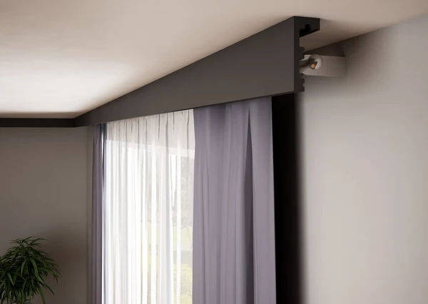 Krome K10040B czarna listwa karniszowa - Maskownice karnisza Krome