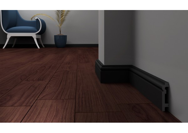 Krome P8019B Czarna listwa przypodłogowa
